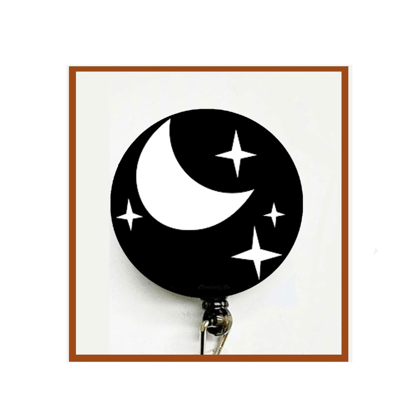 Moon Symbol Badge Reels Cute Felt Retractable Badge Reels 1.45-inch Default Title