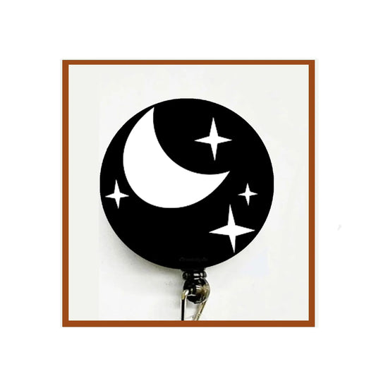 Moon Symbol Badge Reels Cute Felt Retractable Badge Reels 1.45-inch Default Title