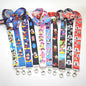 Set of 5 printed character lanyards with metal clasp clips, assorted colors