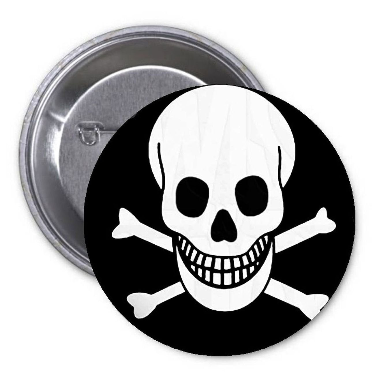 Skull Smile Pirate Halloween 1.25-inch Pinback Button Pin Costume Accessory Default Title