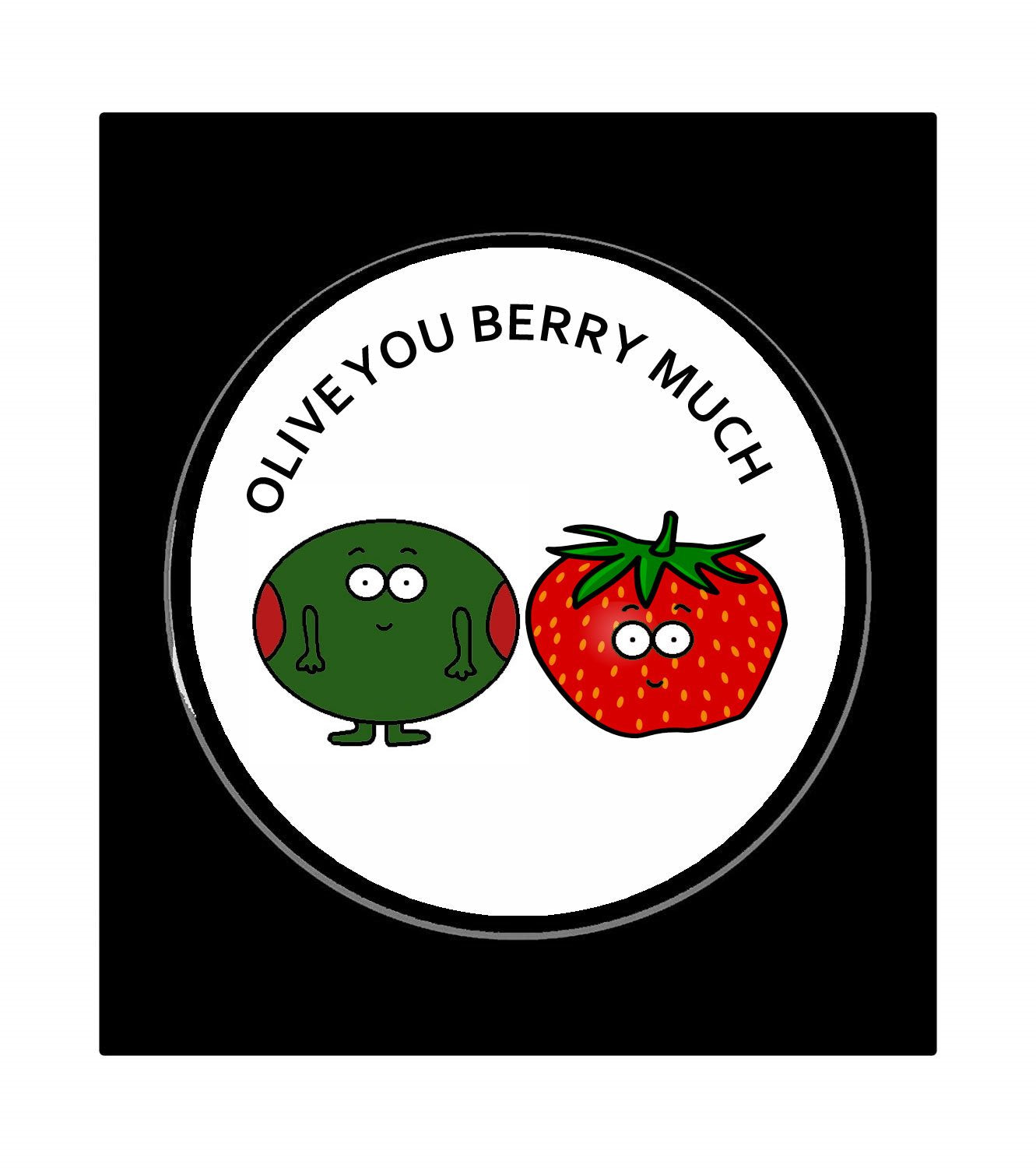 Olive You Berry Much Pinback Badge 1.25-inch Default Title
