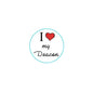 2.25-inch pinback brooch with "I ♥ my Deacon" text and red heart emblem