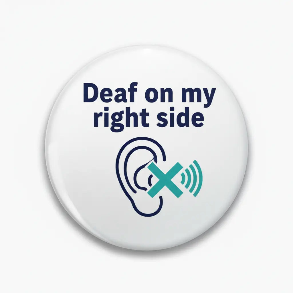 Deaf on my right side Pinback 2.25-inch