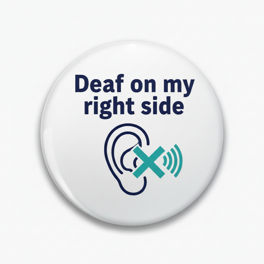 Deaf on my right side Pinback 2.25-inch