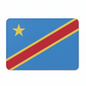 A rectangular flag with rounded corners on a light gray background. The flag is blue with a diagonal red stripe bordered by a thin yellow line and a yellow five-pointed star in the upper left.