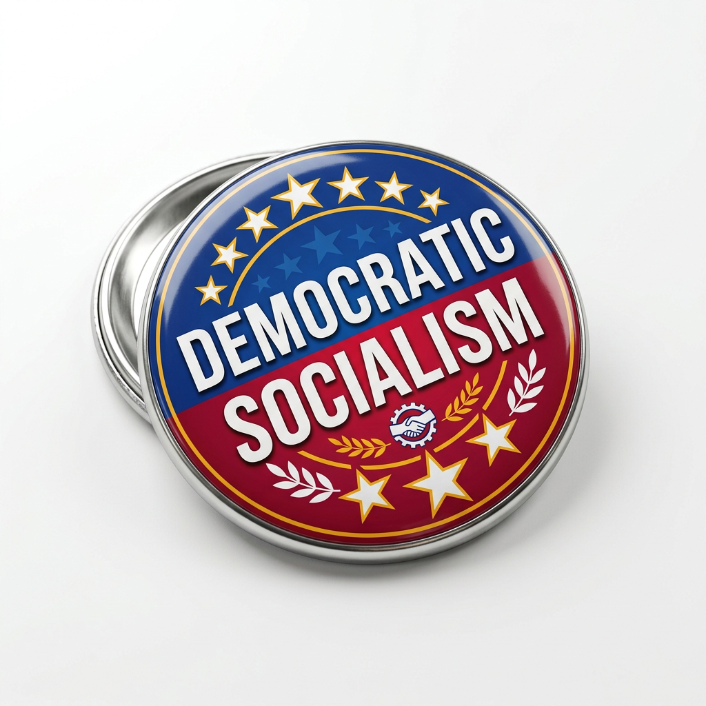 Democratic Socialism Democrat Socialist Definition Pin Button 2.25-inch