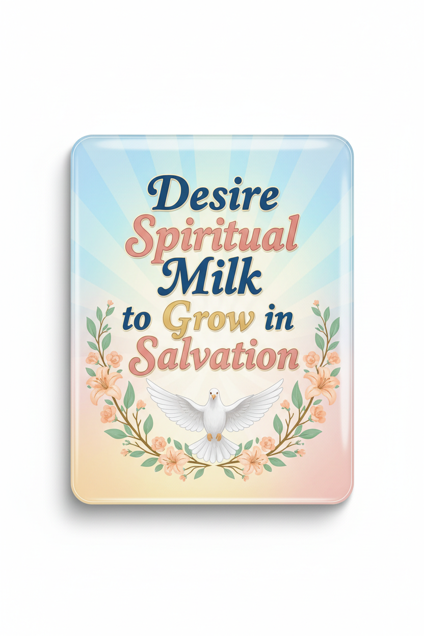 Desire spiritual milk to grow in salvation Acrylic Fridge Magnetic 3-inch x 4-inch