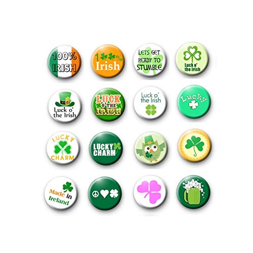 16 Pcs St Patrick Awesome set 1.25" for Jackets, Backpacks, etc.