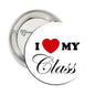 2.25-inch pinback button with “I heart My Class” text and heart icon