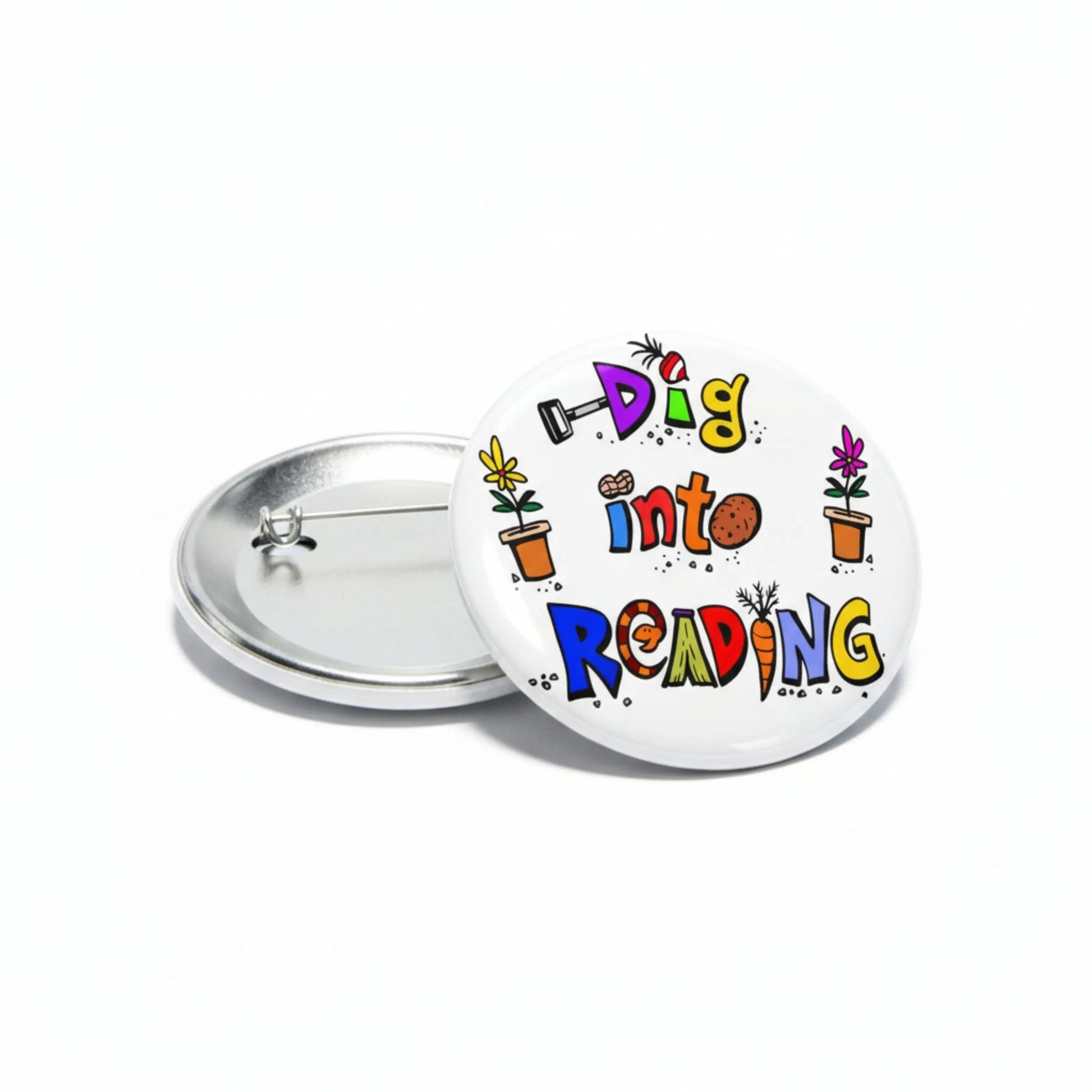 Dig into Reading 1.25-inch Pinback Button Pin - Expression Read - My Pinbacks