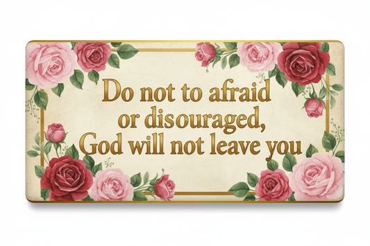 Do not be afraid or discouraged God will not leave you Acrylic Fridge Magnetic 3-inch x 4-inch - My Pinbacks