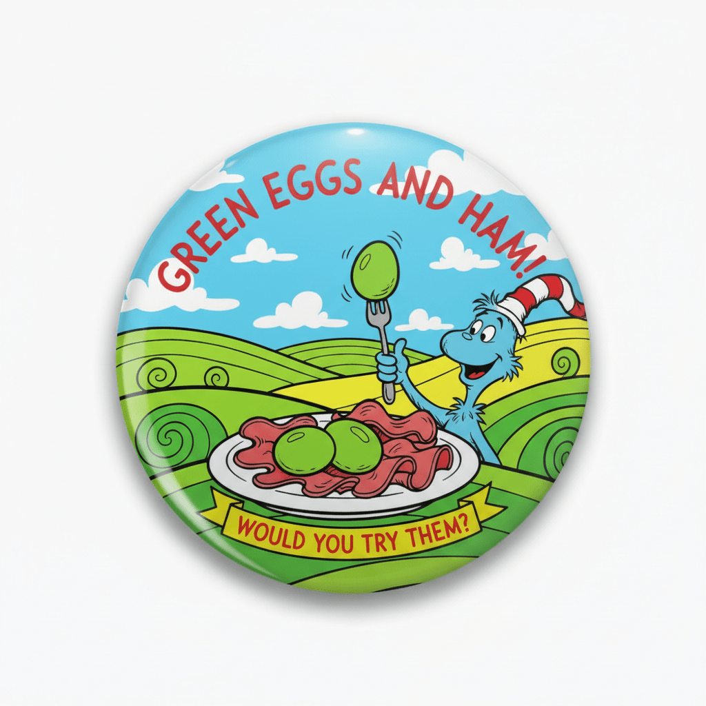 Doctor Green Eggs Ham Friend and Sam Pinback 2.25-inch - My Pinbacks