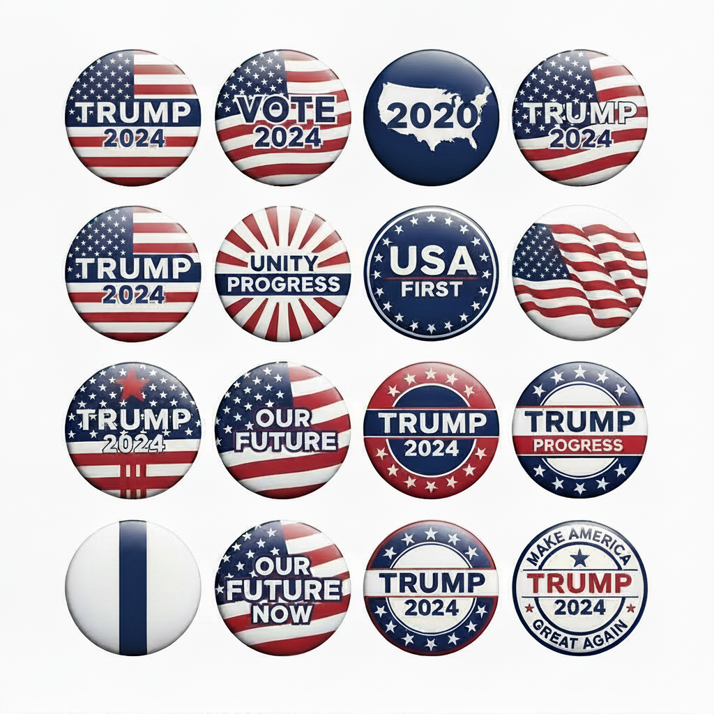 Donald Trump Pence Pinback 1.25-inch 12 Pcs - My Pinbacks
