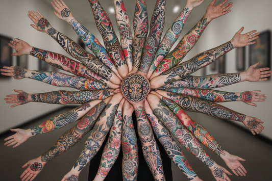 18 Pcs Set Full-arm Temporary Tattoo Arm Sleeves Assorted