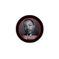 2.25-inch round pinback button, black with red border and MLK portrait, 'I have a dream'