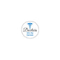 Round doctors are my heroes pinback button with blue caduceus and cursive text