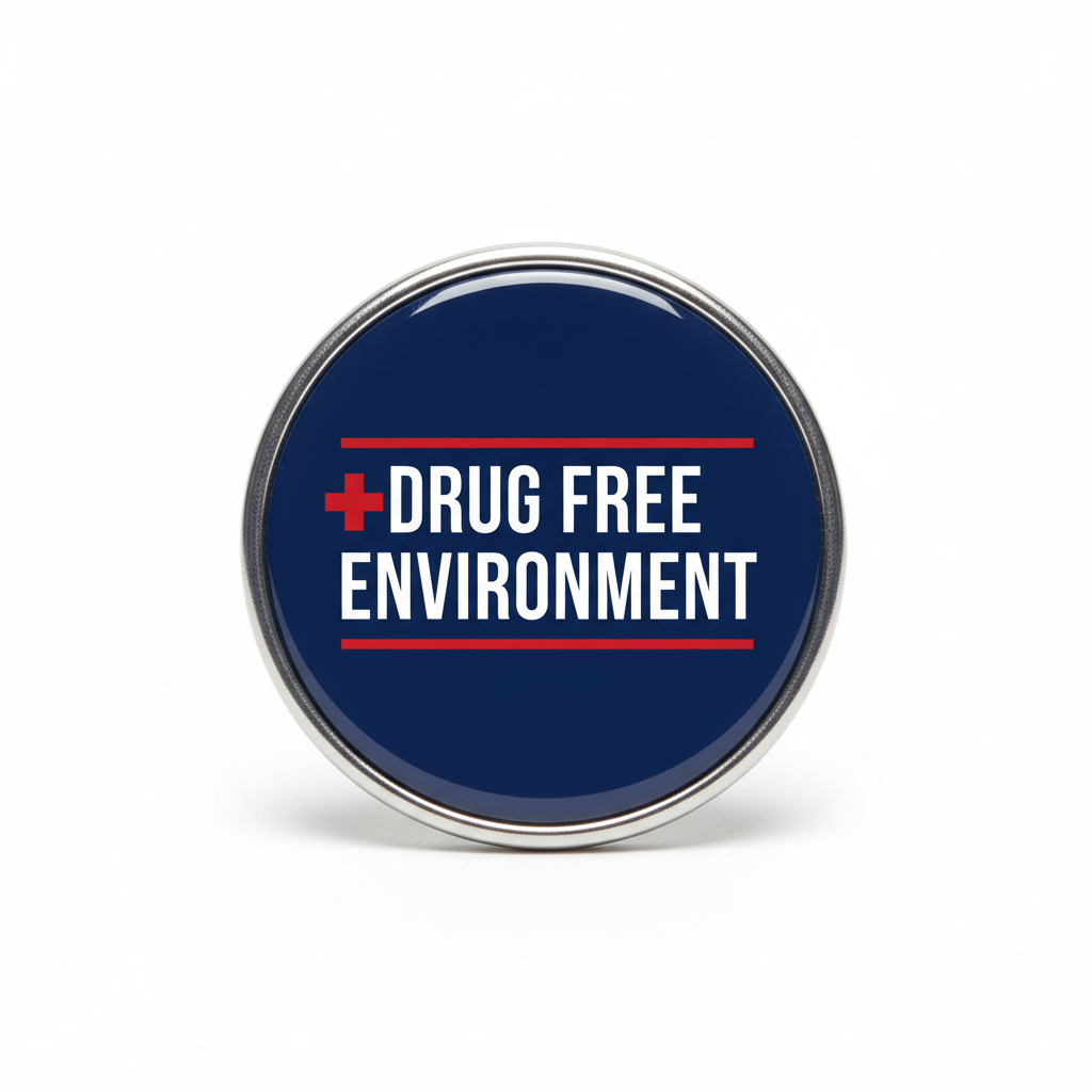 Drug Free Environment Pinback 2.25-inch