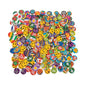 Assorted colorful round smiley character pin buttons, multiple styles for crafts