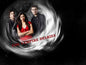 The Vampire Diaries themed mouse pad with three characters in a swirling design