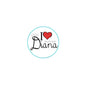 Princess Diana enamel pin with heart and crown, round turquoise border