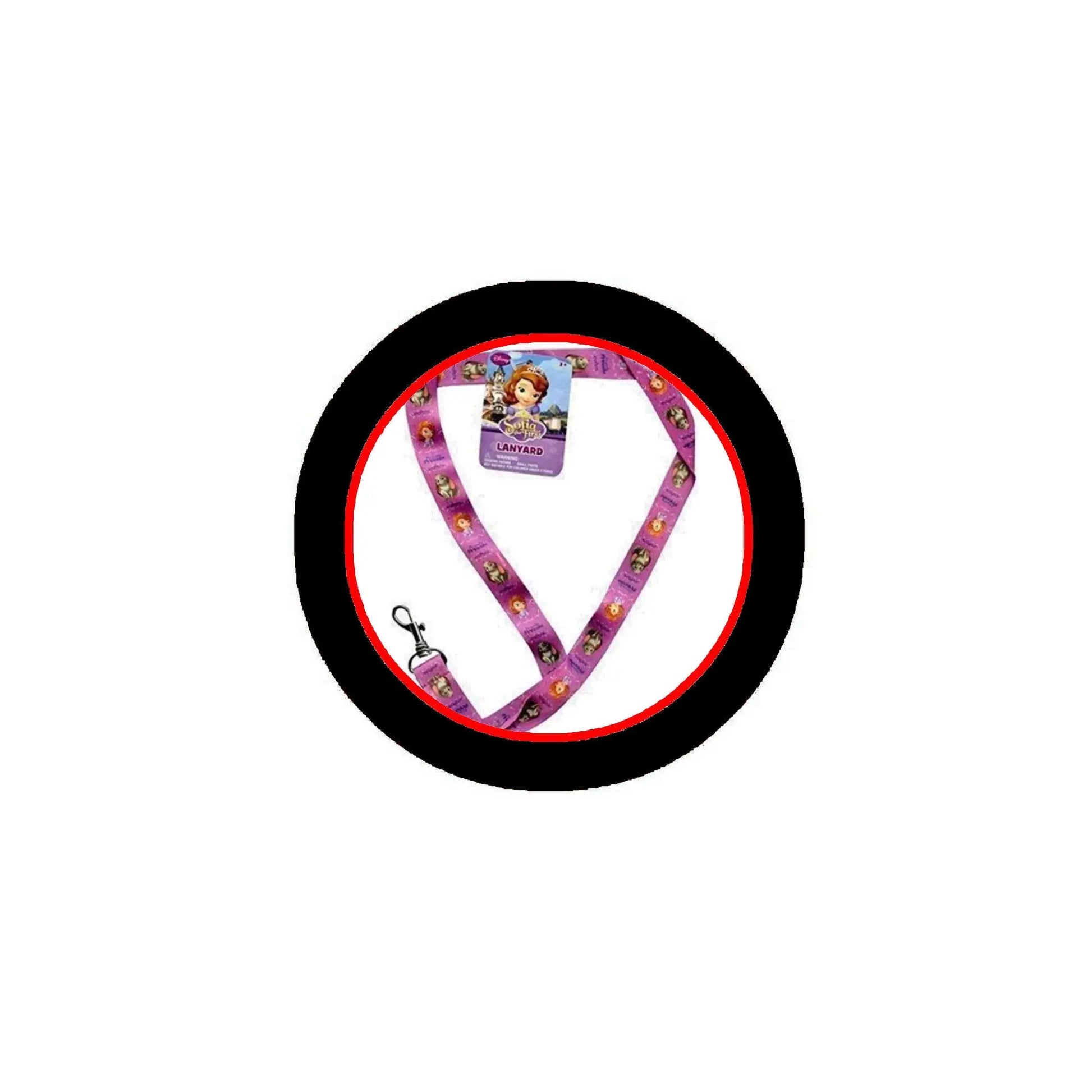 Sofia purple fashion neck lanyard with patterned strap and metal key clips
