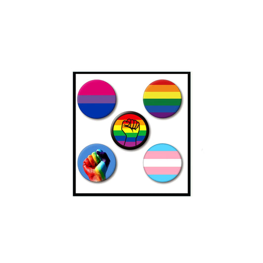 5 pcs MINI Gay Pride Lesbian Homosexual Lgbtq Pinback Button Pin Pinback for Jackets, Backpacks, small 1.25" v2 for events