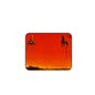 Red rectangular mouse pad with rounded corners and black elephant silhouettes