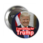 2.25-inch pinback button with Donald Trump portrait and red 'I am voting for Trump' text