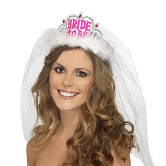 1 Pc Bachelorette Bride to Be Tiara Party Accessory Wedding Veil Bridal Crown