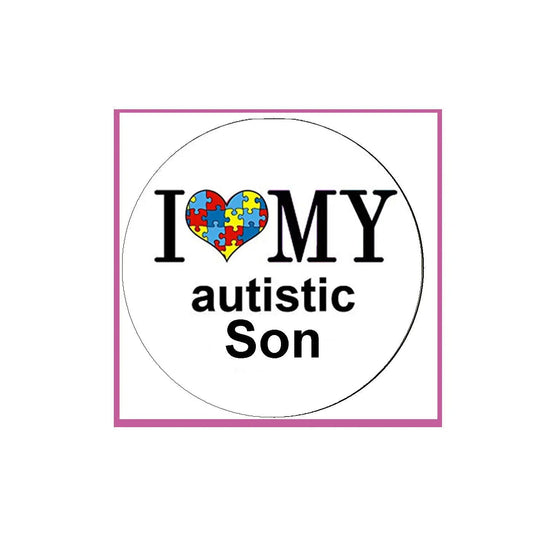 I Love my Autistic Son Pinback Badge 2.25-inch Default Title