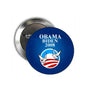 Blue circular OBAMA BIDEN 2008 peace pin with dove and US flag graphic