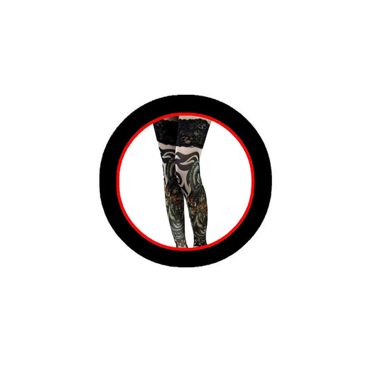 Rosella Pantyhose Stockings Over the Knee Tigger Tribal Tattoo Print Socks