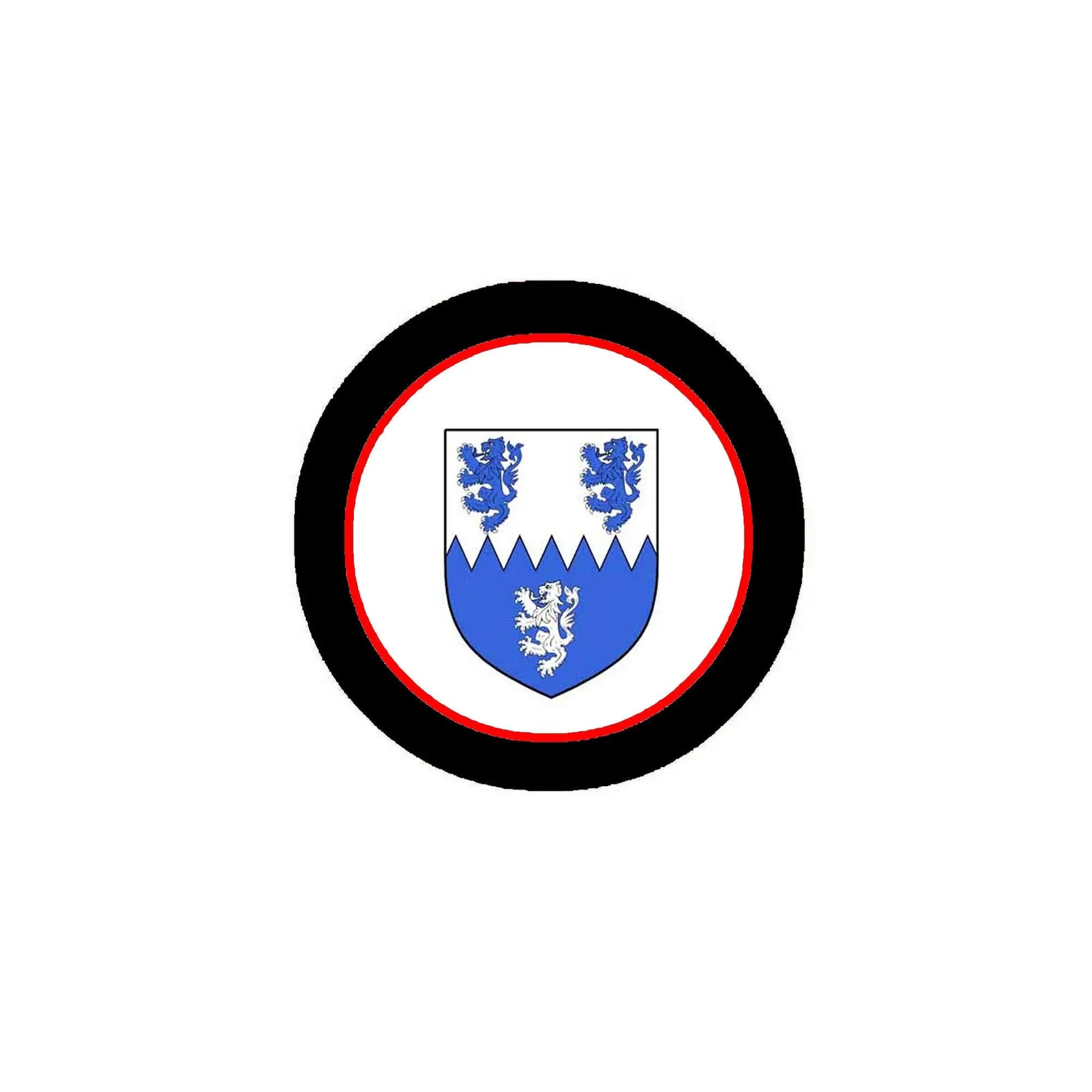 3-inch Scanlon coat of arms magnet with blue shield and red border