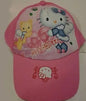 Girls pink baseball cap with Hello Kitty and cute cartoon graphic front