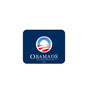 Blue square mouse pad with Obama’08 logo and text Baracakobama.com