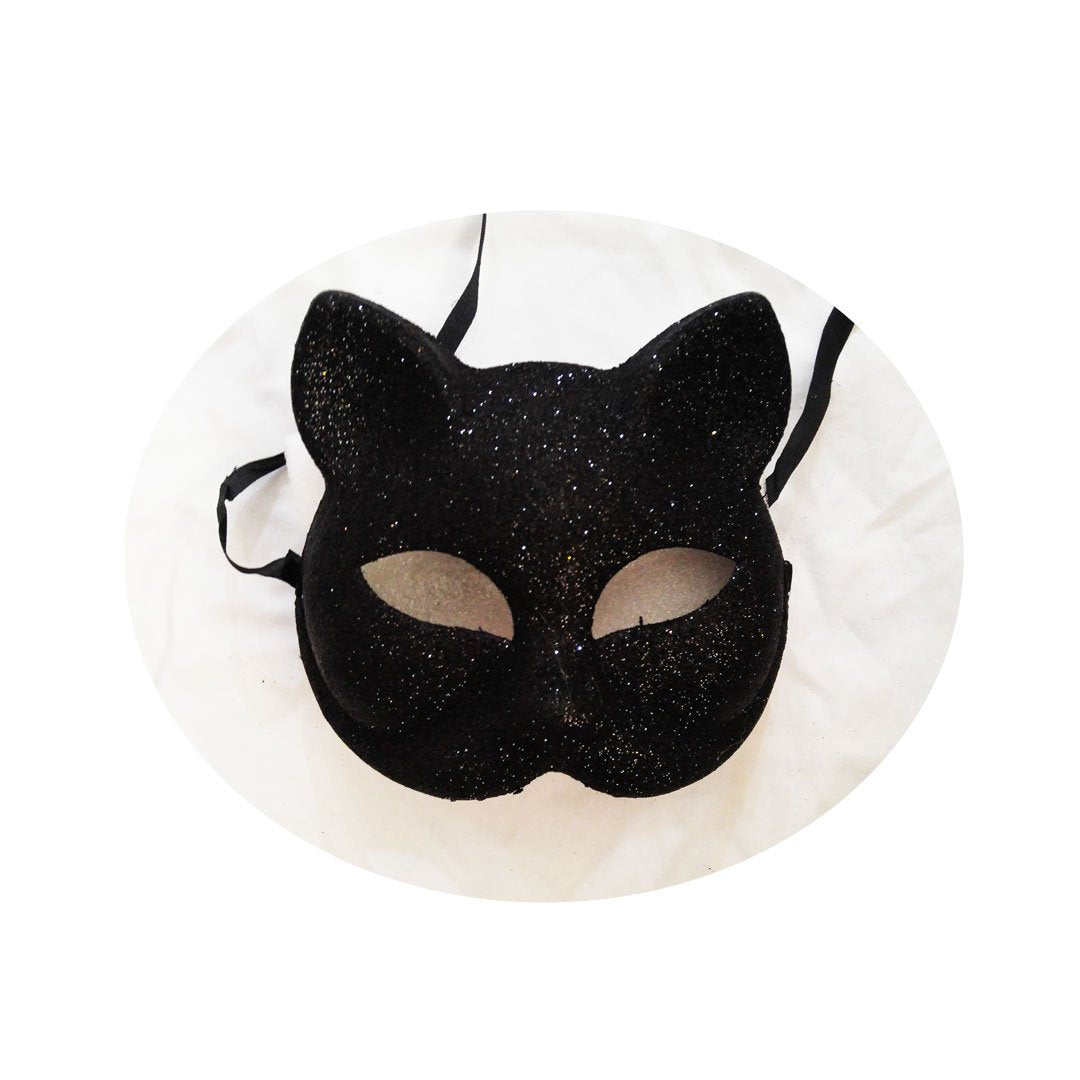 Black Cat Mask Halloween Party One Size Almost Fit Everybody