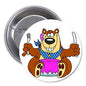1.25-inch pinback button with cartoon bear birthday design, metal back visible