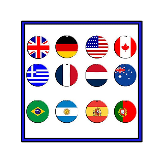 Flags of the World 12 Pc Pinback Button Pin Country Pride Nationality Hashtag 1 Default Title