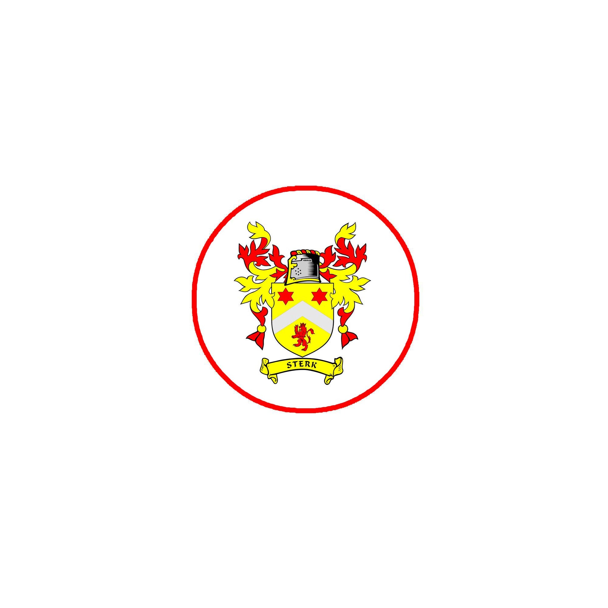 Sterk Family Crest 3-inch Coat of Arms Fridge Round Magnet Default Title