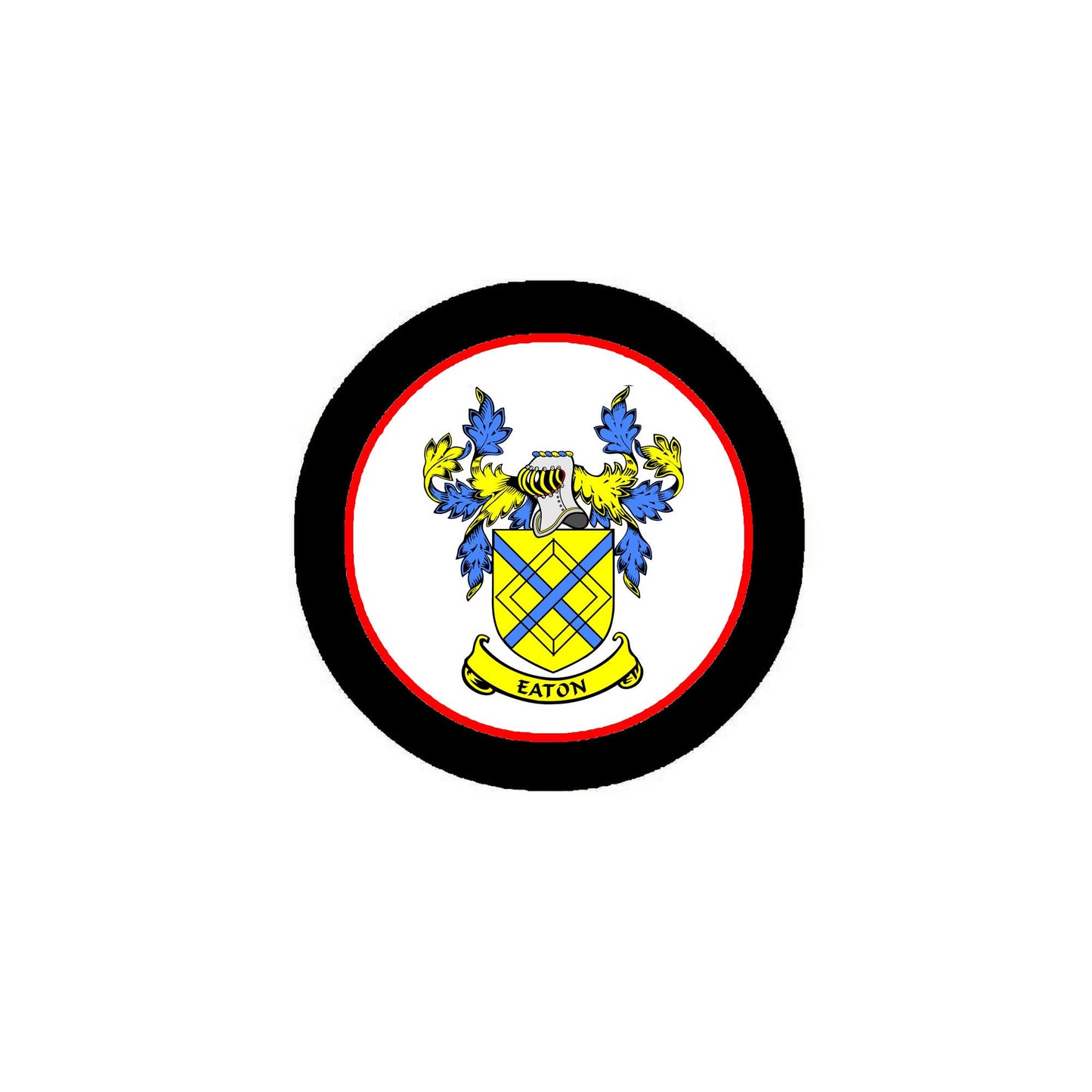 Eaton Family Crest 3" Coat of Arms Pinback Badge Brooch