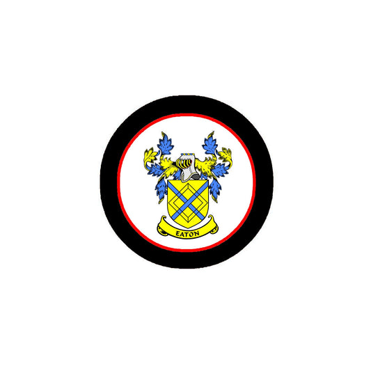 Eaton Family Crest 3" Coat of Arms Pinback Badge Brooch