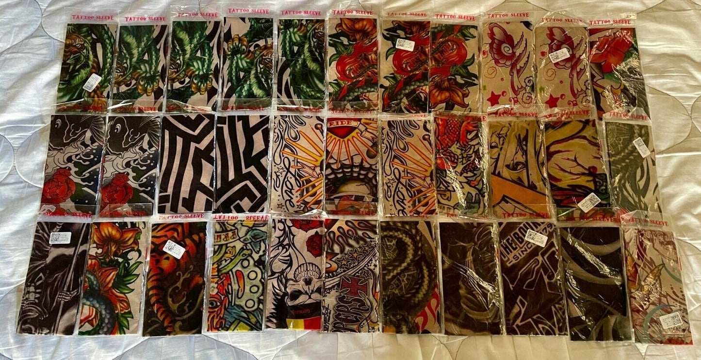 1 Pc Tattoo Sleeves # TS07 Adult Size Halloween Party Reunion Costume Accessory Assorted