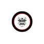 3-inch round Bell family crest coat of arms magnet, black ring with red border