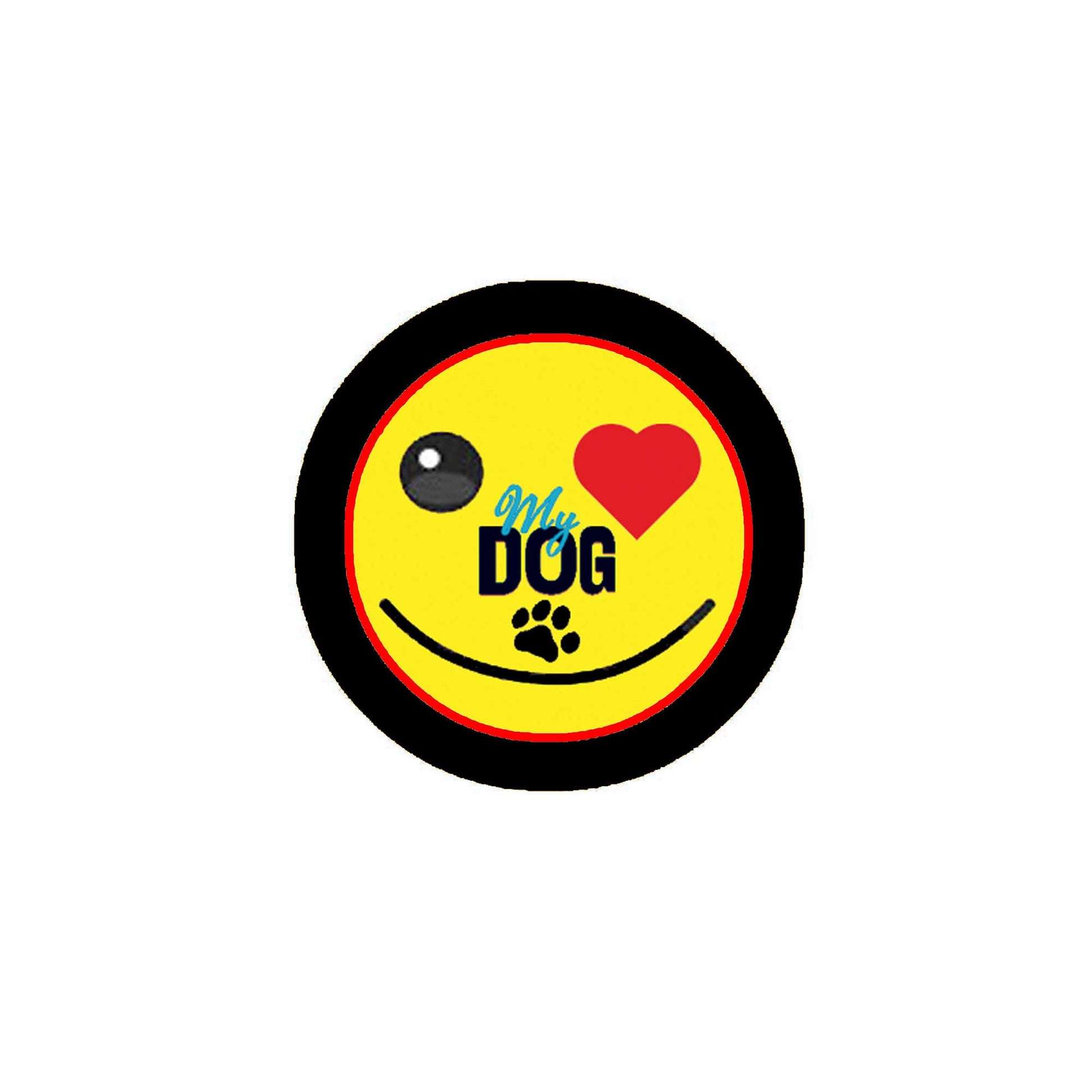 Love My Dog Yellow Pinback 2.25-inch Default Title