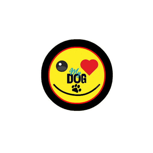 Love My Dog Yellow Pinback 2.25-inch Default Title