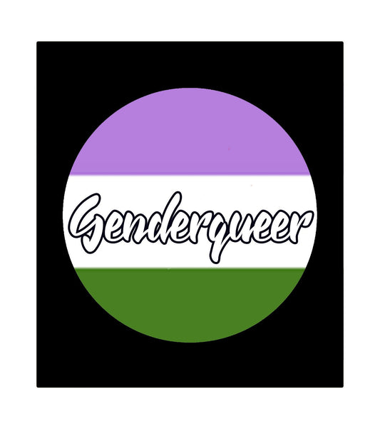 Genderqueer Flag Pride Fridge Magnet 3-inch Round Diameter Default Title