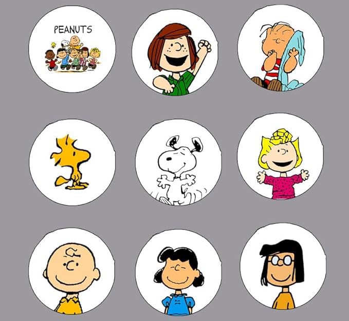 Peanuts Set of 9 Badge Reels Cute Felt Retractable Badge Reels 1.45-inch Default Title