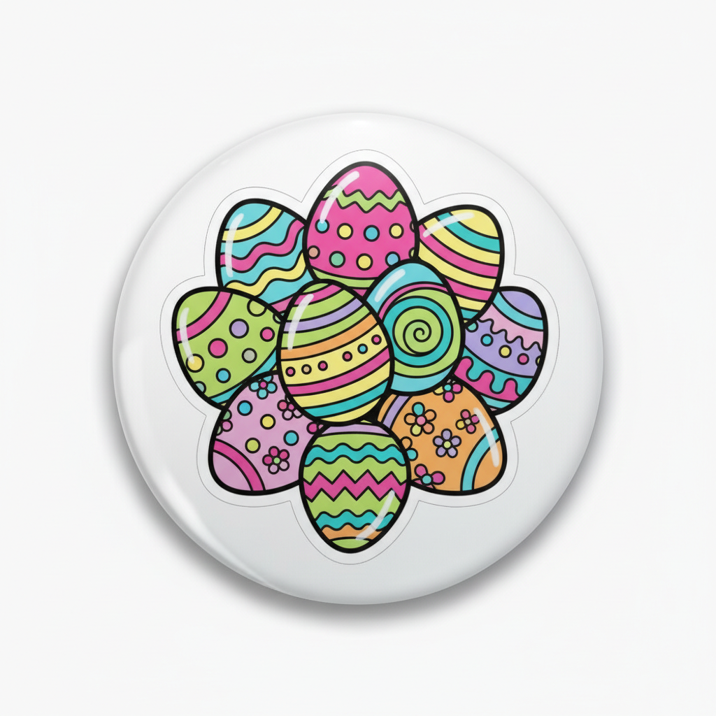 Easter Eggs Button Pin Pinback 2.25-inch