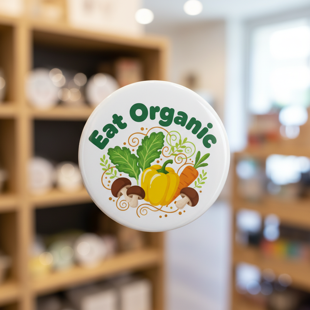 Eat Organic Pinback 2.25-inch