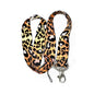 Leopard print lanyard with metal clip and key ring